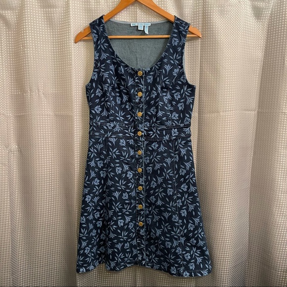 Draper James Floral Button Front Denim Dress - Picture 3 of 10